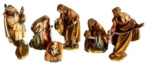 LR - Nativity Figurine Set - Vintage Resin Holy Family & Three Wise Men