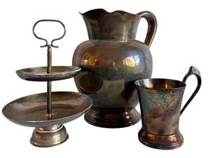 DR - Vintage Silver-Plated Serveware Set (Lot of 3)