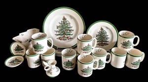 K - Christmas China Mixed Lot - Spode Christmas Tree 23-Piece