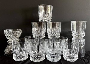 DR - Crystal Glassware Assortment - Mixed Patterns (Lot of 14)