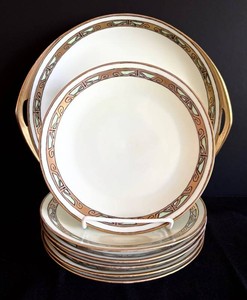DR - Vintage Porcelain Serving Platter & Plates - Rosenthal Donatello Bavaria (Lot of 7)