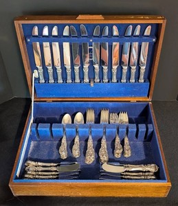 K - Vintage Sterling Silver Flatware Set - Reed & Barton Francis I Service for 12