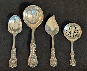 K - Vintage Sterling Silver Serving Spoons - Reed & Barton Francis I 4-Piece Set
