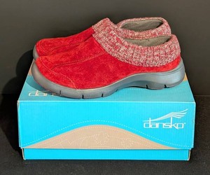 MB - Womens Shoes - Dansko Eartha Suede Red Slip-Ons Size 38