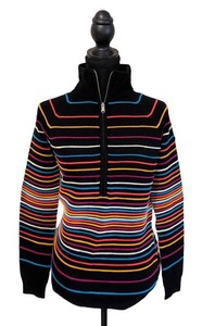 MB - Womens Shirt - Spyder Multicolor Striped Quarter-Zip Medium