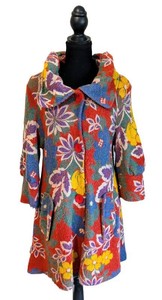 MB - Womens Floral Coat - Damee Colorful Woven Jacket Size Small