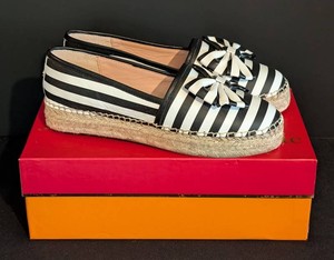 MB - Womens Shoes - Kate Spade Lindy Espadrilles Black White Size 8M