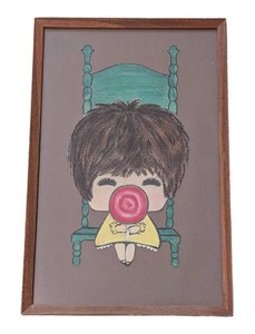 B2 - Vintage Framed Coloring Book Cutout Illustration