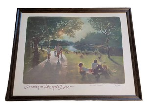 B2 - Framed Art Print - Evening at Lake of the Isles