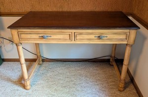 O - Writing Desk - Two-Drawer Wood Writing Table