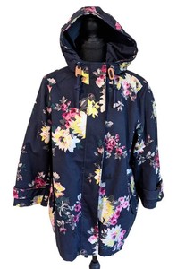 MB - Womens Raincoat - Joules Floral Hooded Waterproof Size 14