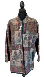 MB - Vintage Cardigan - Geiger Tapestry Style Button Front Size 38