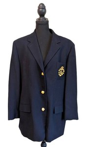 MB - Womens Blazer - Ralph Lauren Navy Crest Jacket Size 16