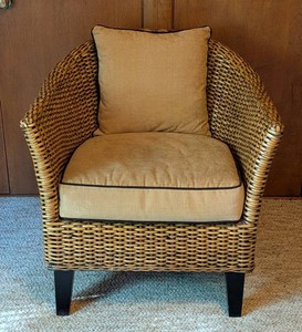 O - Wicker Armchair - Woven Frame With Cushions