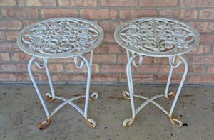 FY - Painted Iron Side Tables - Pair