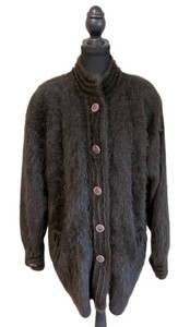 MB - Vintage Angora Cardigan - Filly Fashion Brown Button-Front