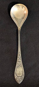 K - Vintage Sterling Silver Spoon - 830 Hallmark Ornate Monogrammed