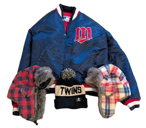 MB - Minnesota Twins Jacket & 3 Hats Mixed Lot - Starter