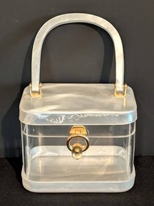 B2 - Vintage Plastic Purse - Clear Box Handbag