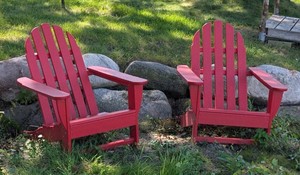 BY - Adirondack Chairs - POLYWOOD Red Pair