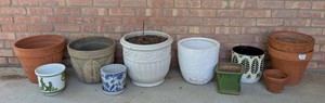 FY - Planters - Assorted Ceramic & Terra Cotta (Lot of 10)
