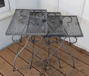 BP - Vintage Metal Nesting Tables - 3-Piece Set