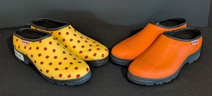 B2 - Womens Garden Clogs - Ladybug Yellow & Orange, Size 9, 2 Pairs