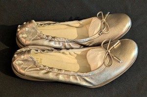 B2 - Ballet Flats - New Stuart Weitzman Metallic Bow Size 8.5