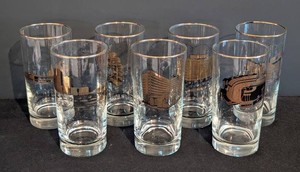MB - Vintage Glass Tumblers - Minneapolis Landmark Graphics (Lot of 7)