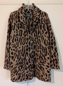 MB - Womens Sweater - Ralph Lauren Lambswool Leopard Cardigan Size 1X