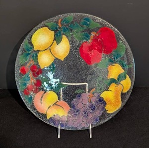 O - Fused Glass Plate - Peggy Karr Fruit Design