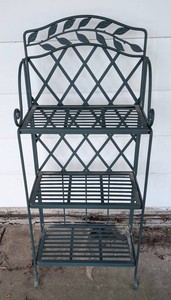 BY - Metal Plant Stand - Tiered Leaf Motif