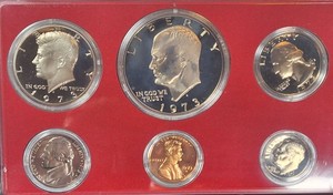 1973-S U.S. Mint Proof Set  6 Coins with Eisenhower Dollar
