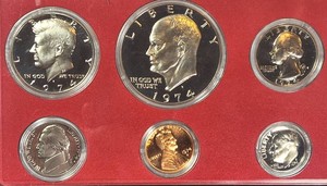 1974-S U.S. Mint Proof Set  6 Coins with Eisenhower Dollar & Kennedy Half