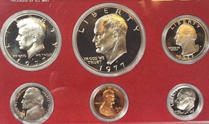 1977-S U.S. Mint Proof Set  Eisenhower Dollar, Kennedy Half & Washington Quarter