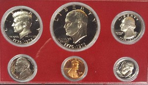 1976-S U.S. Mint Bicentennial Proof Set  Eisenhower Dollar, Kennedy Half & Washington Quarter