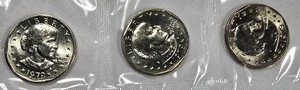 1979 Susan B. Anthony Dollar Souvenir Set  P, D & S Mint Trio