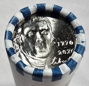 2026-P Jefferson Nickel Roll  40 Coins  250th Anniversary Design