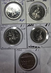 Canadian Commemorative & Trade Dollar Collection  19701985  5 Pieces