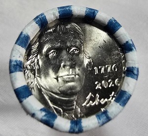 2026 Jefferson Nickel $2 Roll  17762026 Semiquincentennial Design  40 Coins