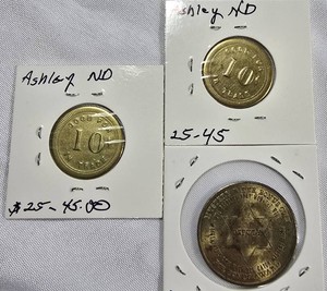 Vintage Phillips 66 & Ashley, ND Trade Token Lot  Service Station & Deputy Token