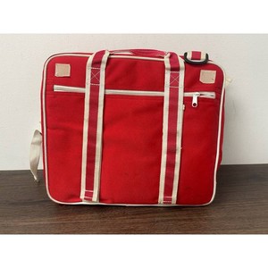 Red Canvas Folding Seat Bag with Straps