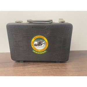 Black Textured Hard Shell Briefcase with Handle and Latches