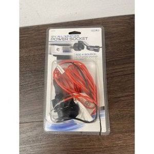 Black Plastic 12V All-Weather Power Socket with Wiring