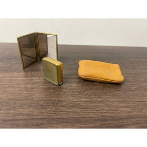 Zippo Brass Windproof Lighter with Leather Pouch and Mirror