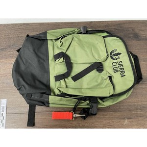 Sierra Club Green Black Nylon Backpack with Front Pockets