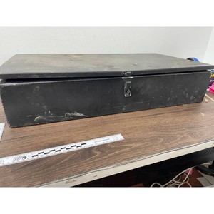 Black Metal Dry-Keeper Box with Latch and Hinged Lid