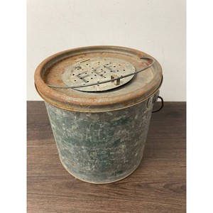 Galvanized Metal Fishing Bucket with Lid and Handle