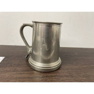 Silver Plate Monogrammed Tankard Mug with Handle