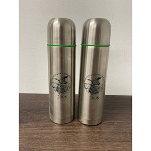 Stainless Steel Travel Thermos Set with Cups, 2 Pieces